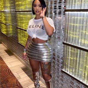 Silver Metallic Skirt